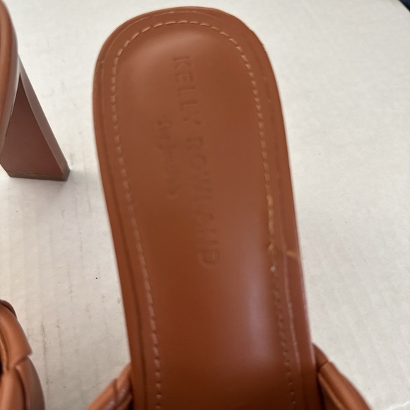 Aphrodite Tan Woven Heeled Mules - Picture 2 of 7